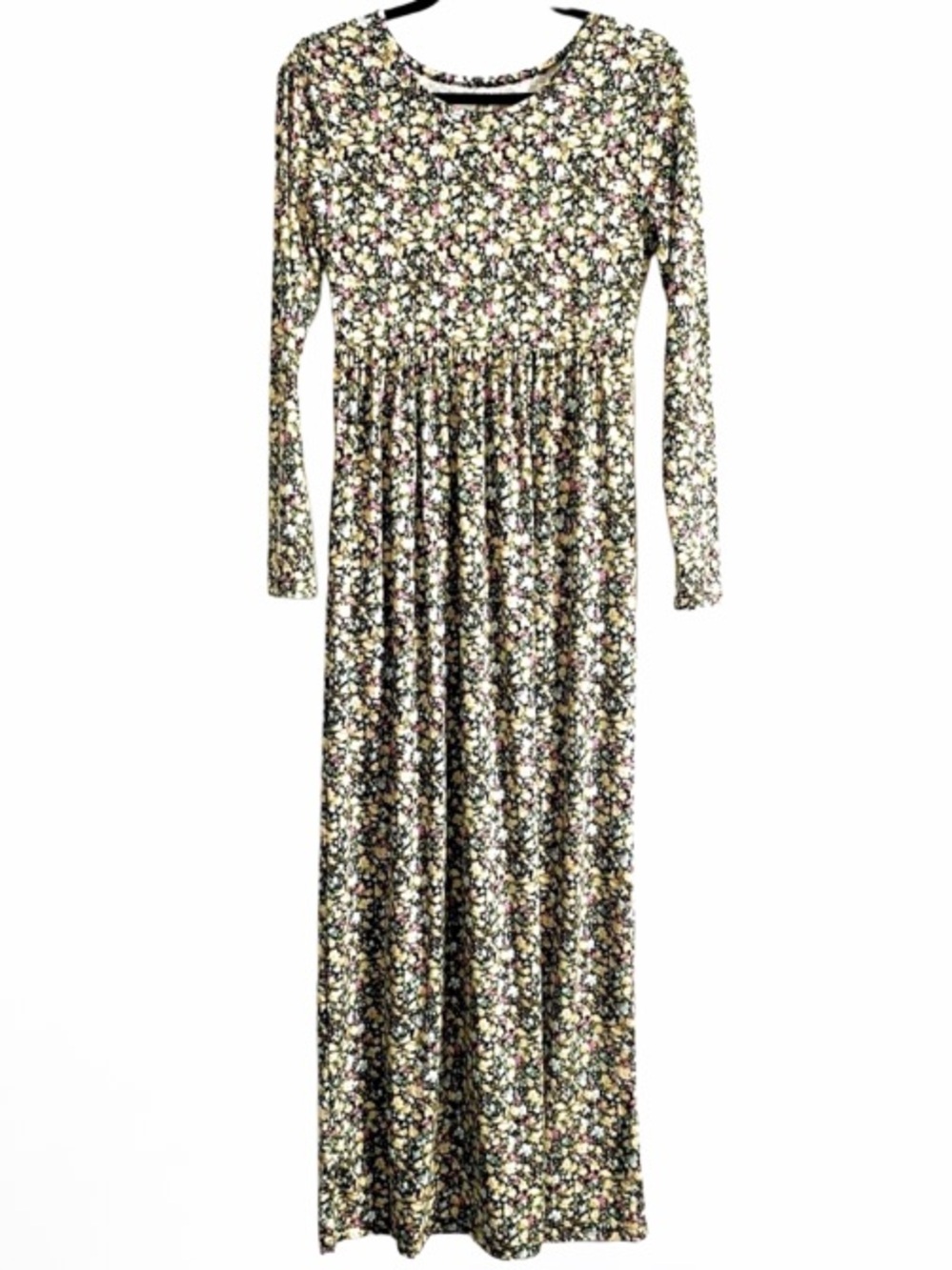 GRECERELLE Floral Print Long Sleeves Maxi Dress